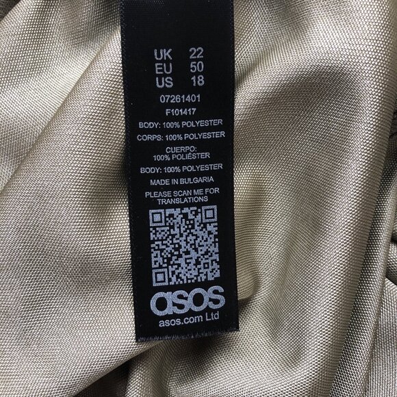 ASOS Draped Surplice Sleeveless Blouse Women 18 Green V-Neck Coquette NWT - Picture 7 of 10